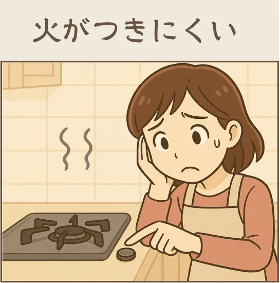 コンロの火が付きにくくなった